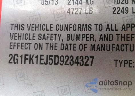 2013 Chevrolet Camaro 2Ss из США, поврежденный, VIN 2G1FK1EJ5D9234327